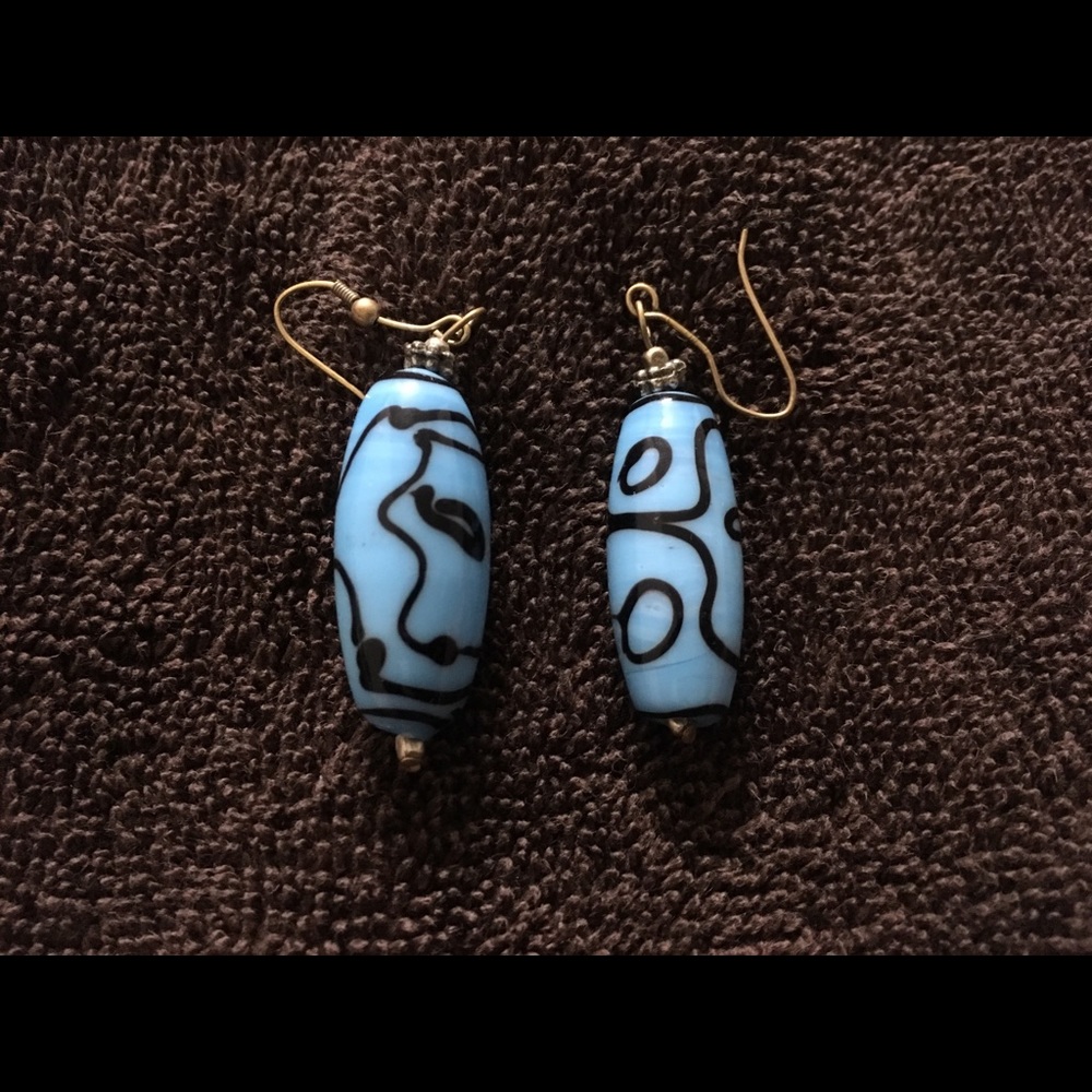 Sky blue stone earrings